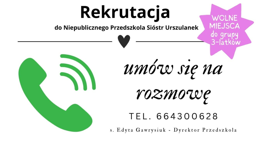 MAMY WOLNE MIEJSCA DO GRUPY 3-LATKÓW